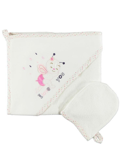 Mınıdamla Arı Nakslı Kurulama Keselı Havlu - EkruStandart