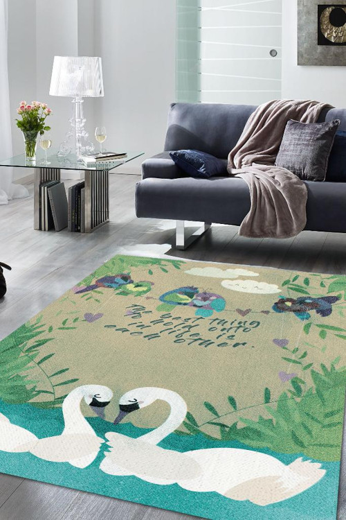 Birbirine Tutun Çok Renkli Dijital Baskı Halı Modern Dekoratif Salon Halısı Sevgi Halısı