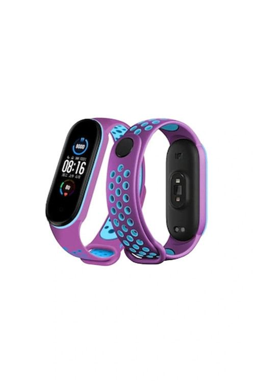 Xiaomi Mi Band 7 Spor Delikli Kordon - Mor-Mavi