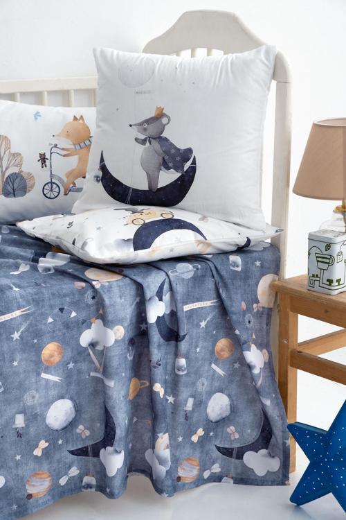 Mibabies; Mouse And Fox, Dekoratif 2'Li Kırlent, %100 Pamuk, Hipoalerjenik