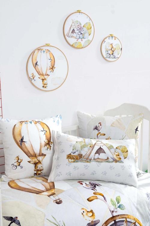 Mibabies; Colorful Day Dekoratif 2'Li Kırlent, %100 Pamuk, Hipoalerjenik