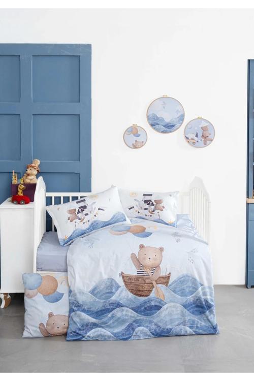 Mibabies; Captain Bear, Dekoratif 2'Li Kırlent, %100 Pamuklu, Nefes Alan Kumaş