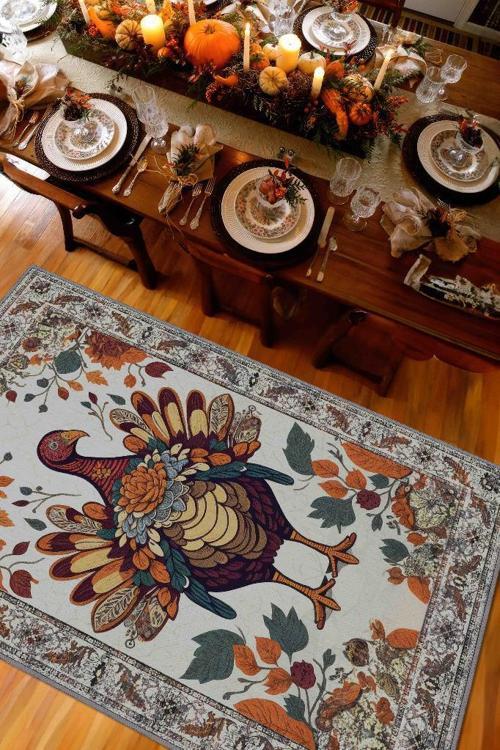 Hindi Temalı Dijital Baskılı Halı Modern Halı Dokuma Tabanlı Çok Renkli Salon Halısı