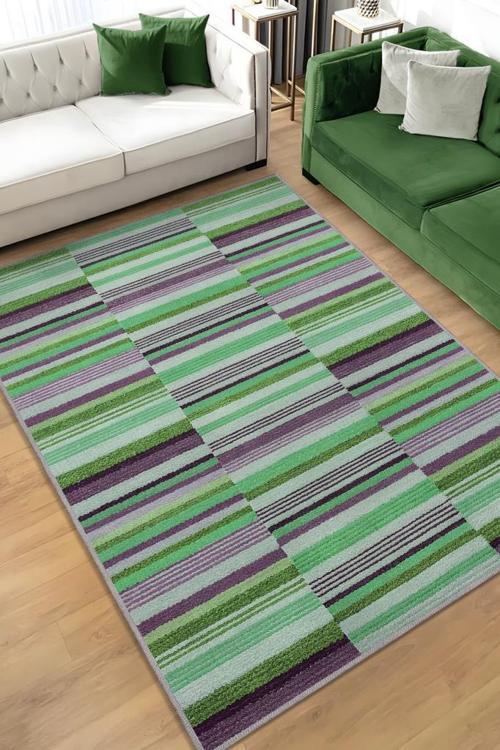 Çizili Çok Renkli Halı Mutfak Halısı Çizgili Oturma Odası Halısı Retro Tarzı Salon Halısı