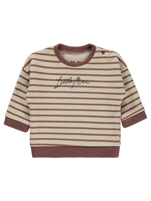 Little Man Çizigili 6-18 Ay Sweatshirt - Kahverengi12-18 Ay