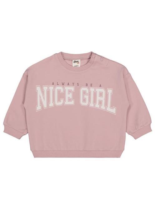Nice Girl Baskılı 6-18 Ay Sweatshirt - Lila9-12 Ay
