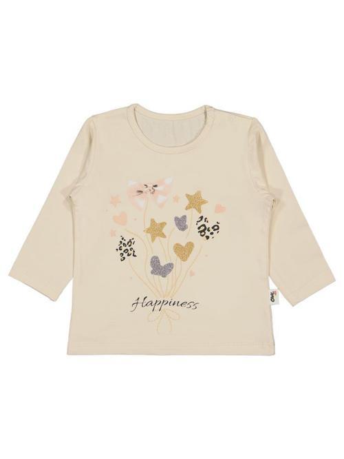 Yıldız Kalp Baskılı 6-18 Ay Sweatshirt - Bej12-18 Ay