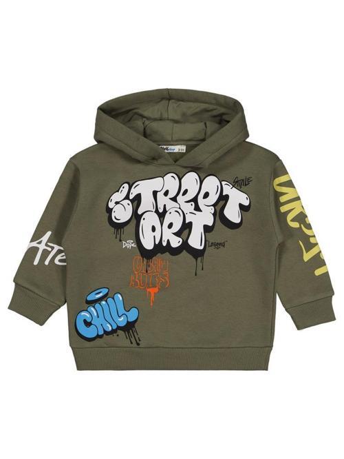 Street Art Baskılı 2-5 Yaş Sweatshirt - Haki2-3 Yaş