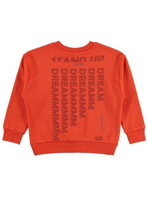 Peace Quıet Baskılı 6-9 Yaş Sweatshirt - Turuncu8-9 Yaş