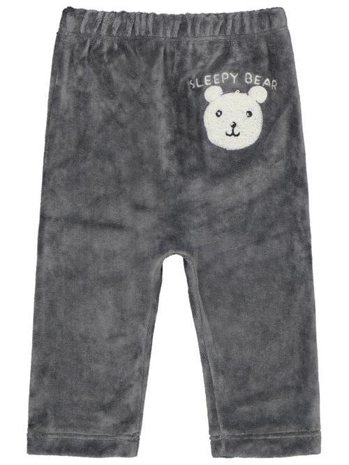 Ayıcık Süzene Nakışlı 6-18 Ay Tek Alt Bebe - Gri9-12 Ay