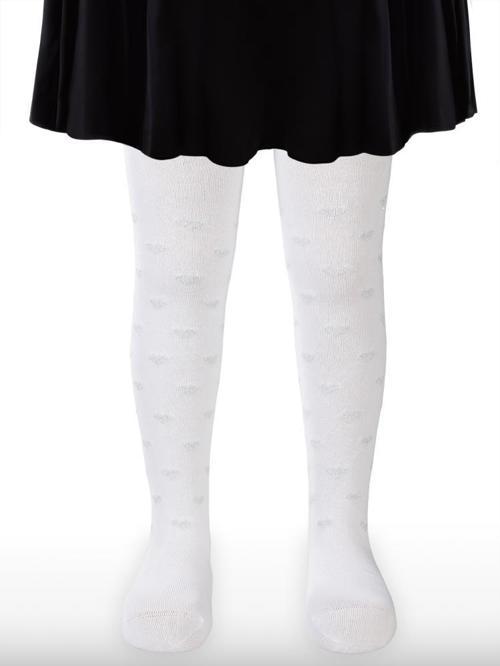 Simli Kalp 3-11 Yaş Kız Külotlu Çorap - Beyaz7-8 Yaş