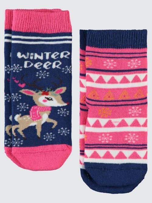 Deer Havlu 2'li 2-12 Yaş Kız Soket Çorap - Standart10-11 Yaş