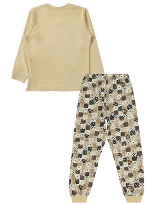 Lama Nakışlı 6-9 Yaş Pijama Takımı - Bej8-9 Yaş