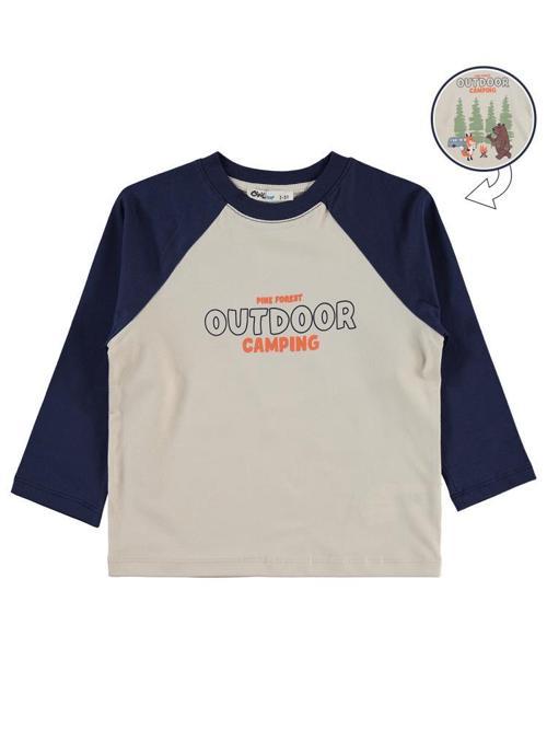 Outdoor Campıng Baskılı 2-5 Yaş Sweatshirt - Bej4-5 Yaş