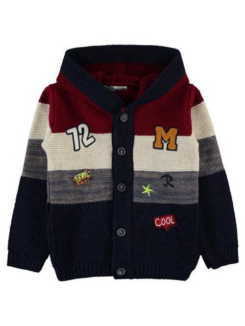 72 Nakışlı Kapşonlu 2-5 Yaş Hırka - Kırmızı5-6 Yaş