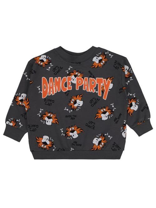 Dance Party Empirme Baskılı 2-5 Yaş Sweatshirt - Gri4-5 Yaş