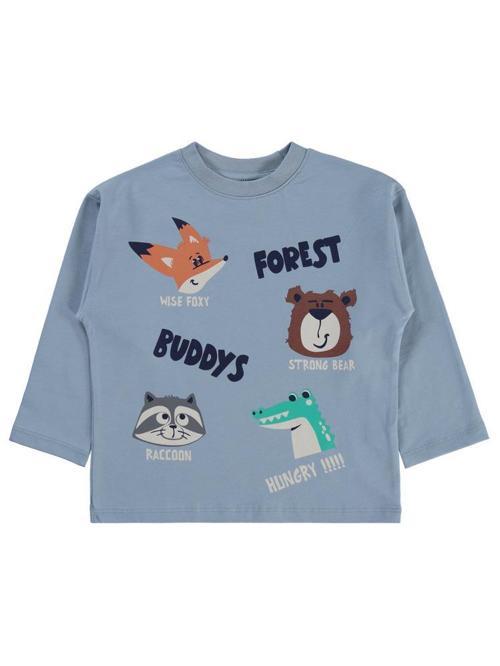 Fores Buddy Baskılı 2-5 Yaş Sweatshirt - Mavi4-5 Yaş