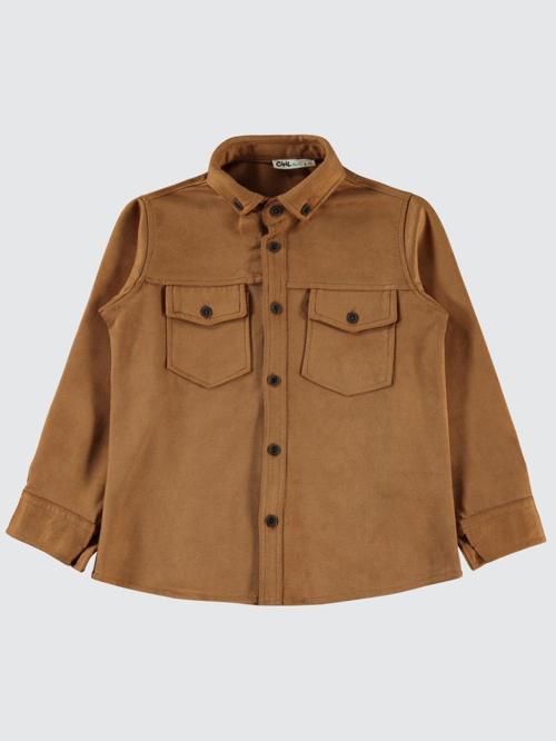 Çift Cepli 6-9 Yaş Gömlek - Turuncu6-7 Yaş