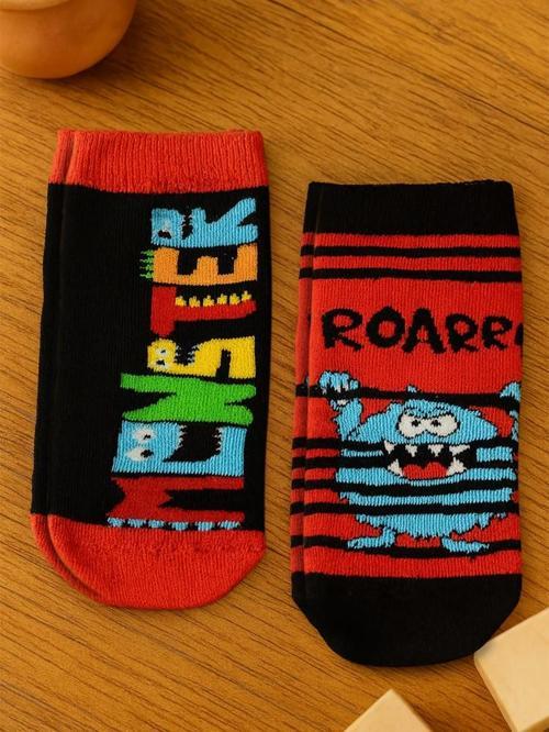 Monster Havlu 2'li 2-12 Yaş Erkek Soket Çorap - Standart6-7 Yaş