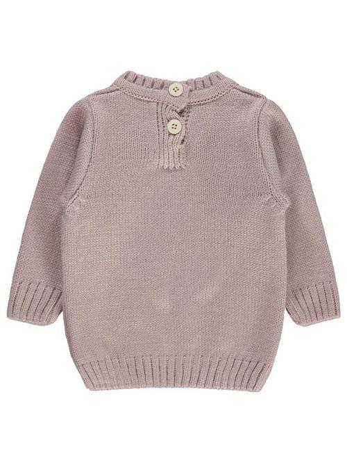 C Nakışlı Düz 6-18 Ay Kazak - Pudra9-12 Ay