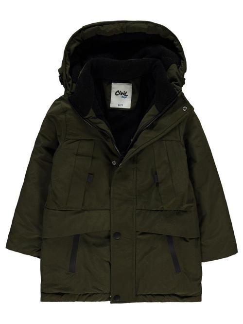 Cep Reflektörlü 10-13 Yaş Mont - Kahverengi13-14 Yaş