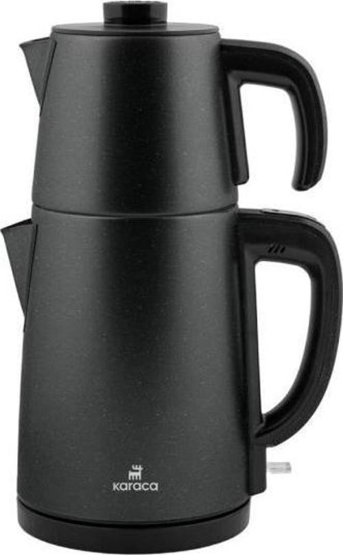 Gastro Dem 2 İn 1 Çelik Inox Çay Makinesi Ve Su Isıtıcı Shiny Black