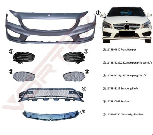 Mercedes-Benz CLA W117 2013-2019 Arası Uyumlu AMG Ön Tampon Seti