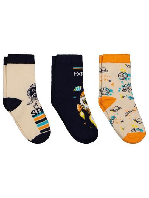 Space 3'lü 2-12 Yaş Erkek Soket Çorap - Standart10-11 Yaş