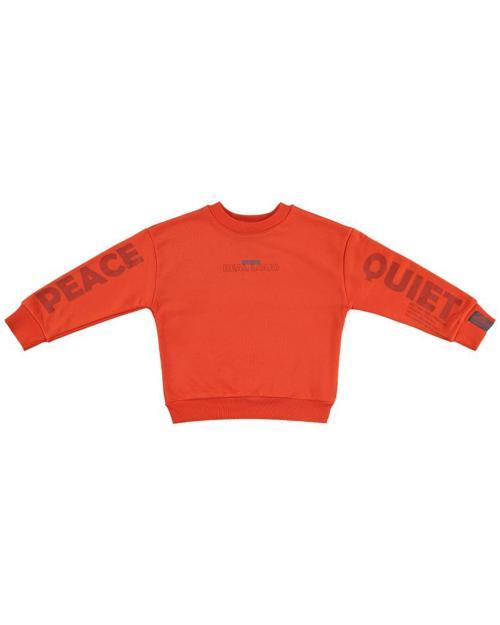 Peace Quıet Baskılı 6-9 Yaş Sweatshirt - Turuncu6-7 Yaş