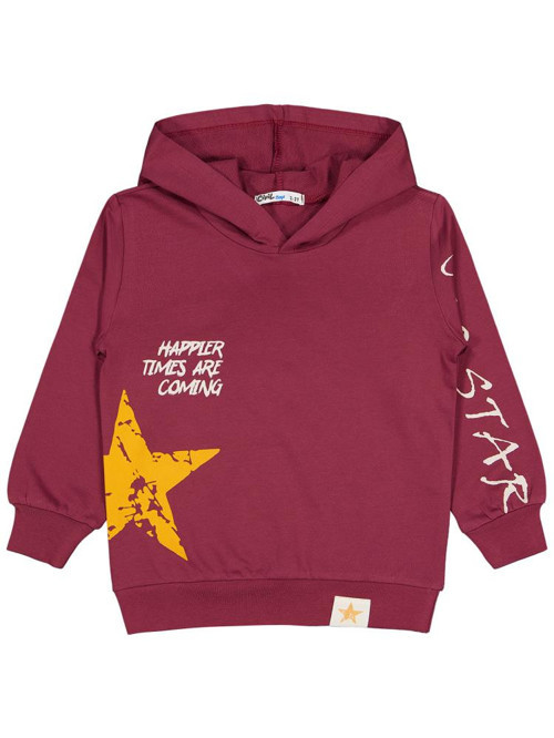 Cool Star Baskılı 2-5 Yaş Sweatshirt - Bordo3-4 Yaş