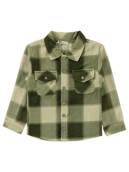 Ekoseli 6-9 Yaş Gömlek - Haki7-8 Yaş