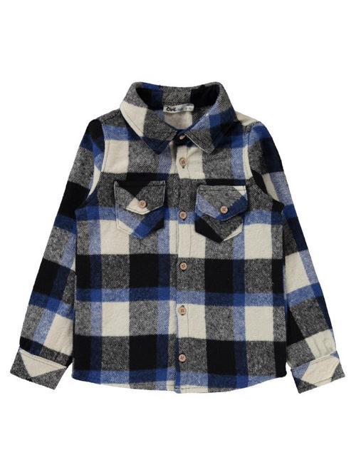 Çift Cepli Ekoseli 6-9 Yaş Gömlek - Mavi6-7 Yaş