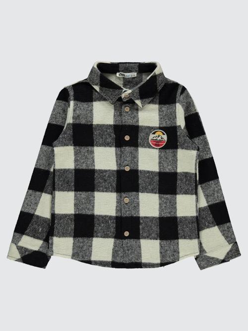 Armalı Ekoseli 6-9 Yaş Gömlek - Siyah6-7 Yaş