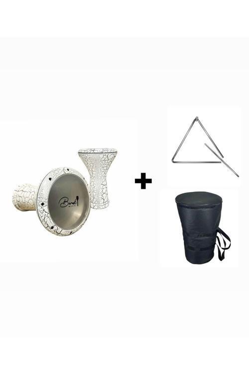 Çatlak Desenli Mısır Darbuka + Üçgen zil + Taşıma Kılıfı