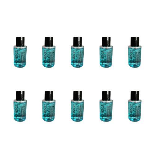 Tek Kullanımlık Mini Otel Seyehat Kamp Duş Jeli - Mavi - Şişe - 30 cc / 30 ml. - 10 Adet