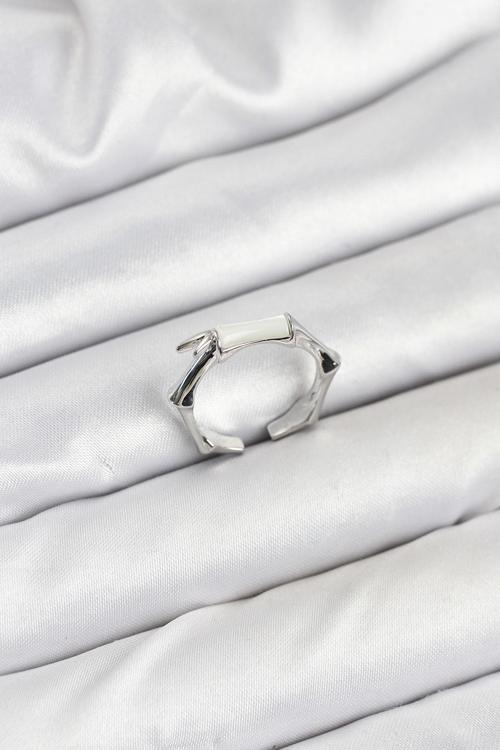 Zarif Kadın için Silver Pirinç Kemik Stil Yüzük