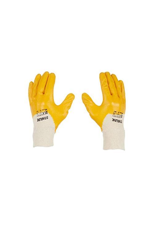 Yırtılmaz Kalın Nitril Eldiven Tam Kaplamalı Sarı 2 Çift