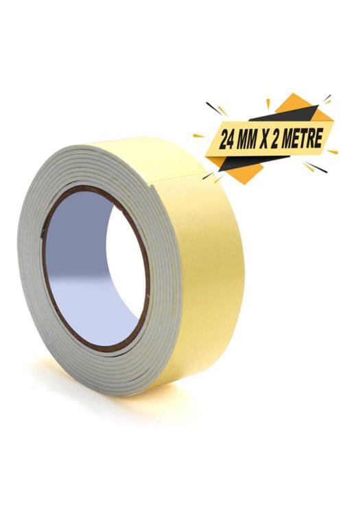 Çift Taraflı Köpük Bant Eva Montaj Bandı Beyaz 24 Mm X 2 Metre