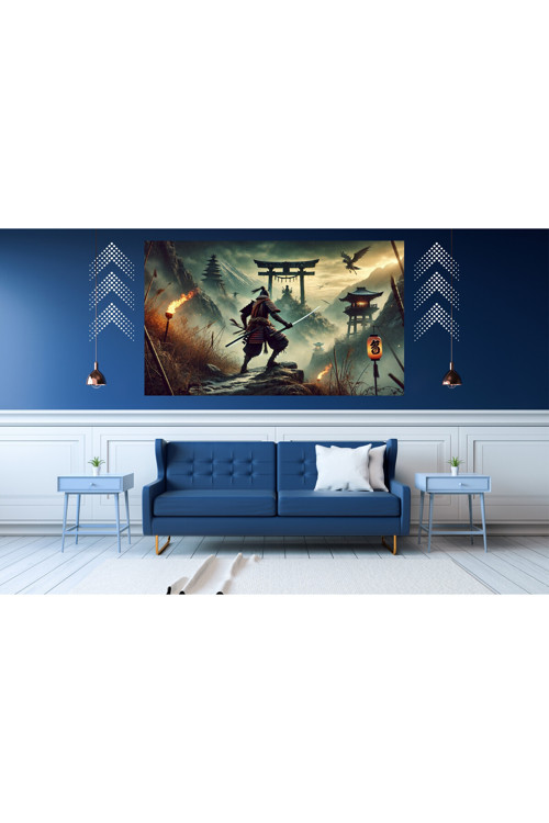 Ti-Play Tepe 60X90Cm Modern Samuray Pvc Çerçevesiz Tablo