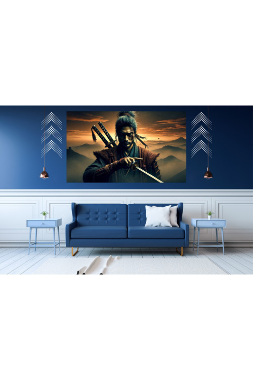 Ti-Play Usta Son Düello 60X90Cm Modern Samuray Pvc Çerçevesiz Tablo