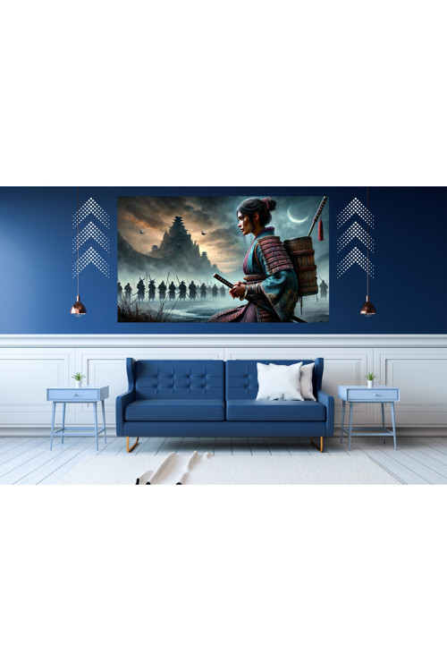Ti-Play Yalnız Kadın Shogun 60X90Cm Modern Samuray Pvc Çerçevesiz Tablo
