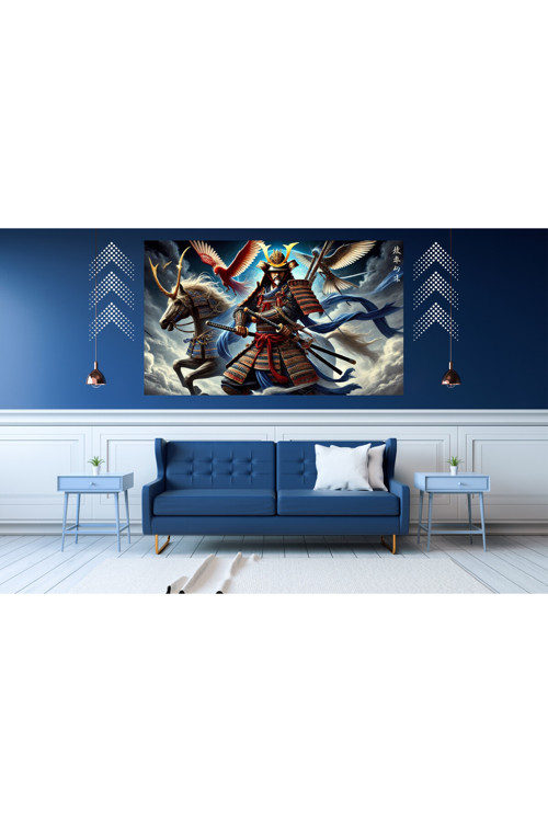 Ti-Play Kanatlı Destek 60X90Cm Modern Samuray Pvc Çerçevesiz Tablo