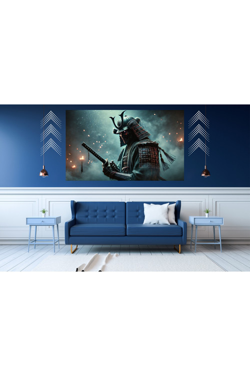 Ti-Play Kırmızı Gözler 60X90Cm Modern Samuray Pvc Çerçevesiz Tablo