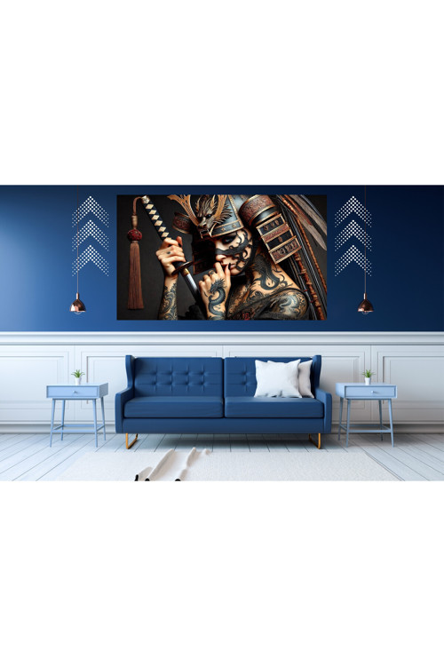 Ti-Play Kohana 60X90Cm Modern Kadın Samuray Pvc Çerçevesiz Tablo