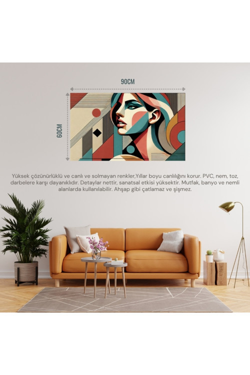 Soyut Kadın Temalı 06 Çerçevesiz 90X60Cm Pvc Tablo