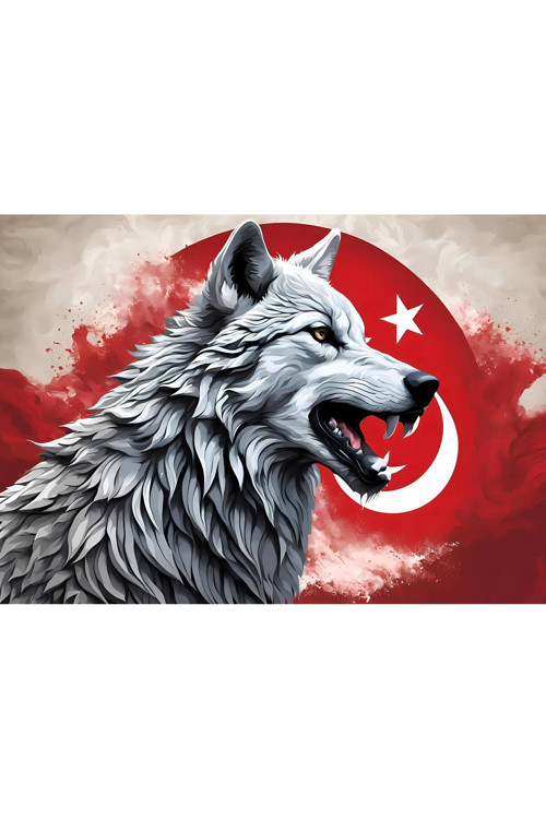 Asil Kurt 2 70X50Cm Çerçevesiz Karton Tablo