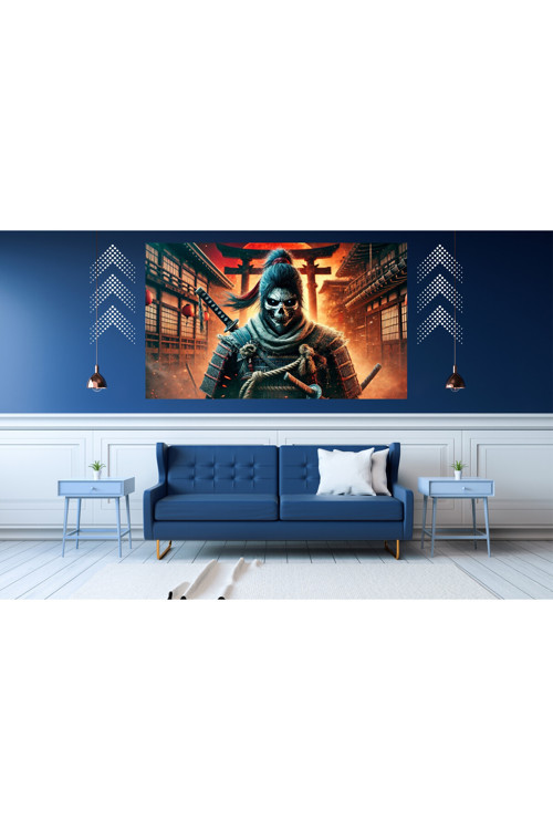 Ti-Play Mezardan Gelen 60X90Cm Modern Samuray Pvc Çerçevesiz Tablo