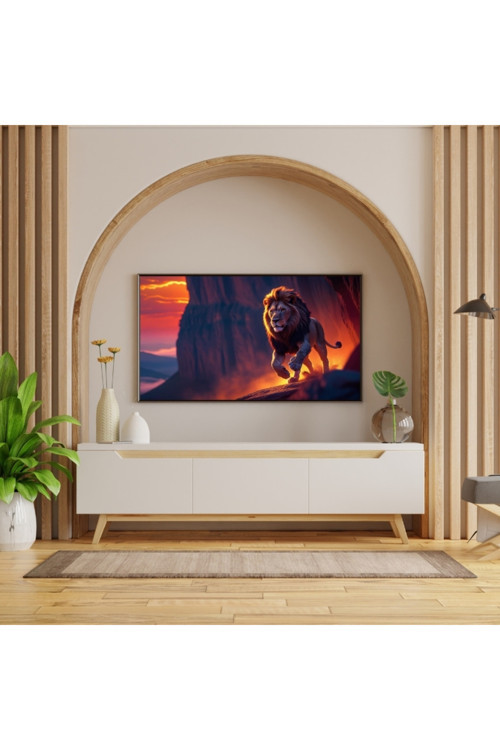 Hayvan Figürlü Av Mevsimi Dağlar Iıı Aslanlı Pvc 60X90 Cm Çerçevesiz Tablo 24