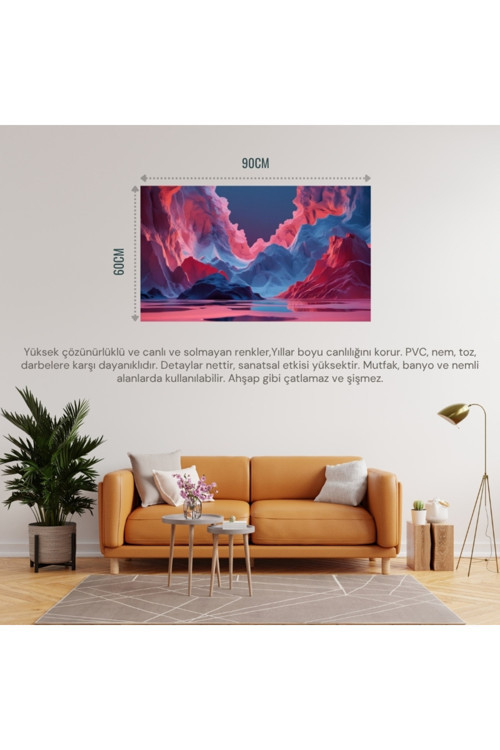 Soyut Tablo Fantastik Niş 06 Çerçevesiz 90X60Cm Pvc Tablo