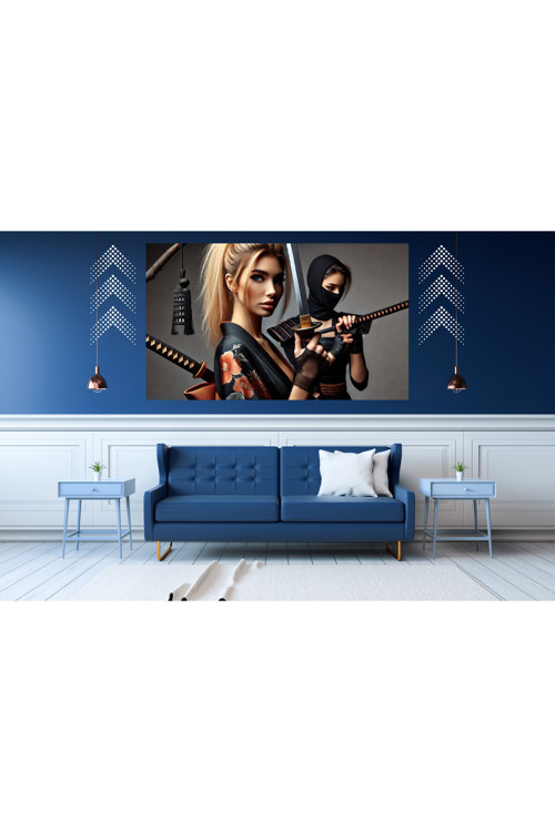 Ti-Play Samuray Kadınlar Hazırlık 60X90Cm Modern Pvc Çerçevesiz Tablo